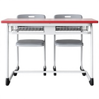 Conjunto de Mesa y Banco para Aula de 2 Plazas FinePunch FP-DC-MSPC-002, Muebles Escolares Resistentes Hechos en India