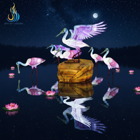 Riesige 3D-Kranich-Tierlaterne Wasserdicht Langlebig Traditionelle Festlaterne für Außenbereich Park- und Festdekoration