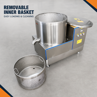 Sécheuse centrifuge commerciale pour légumes avec panier amovible pour équipement de transformation alimentaire en restauration