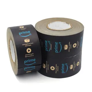 Eco Friendly Biodegradable Reinforced Kraft Paper Tape Natural Color Recyclable Custom Printing Black Prime paper tape