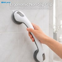Barre d'appui de sécurité pour salle de bain à ventouse, sans perçage, amovible, en plastique, avec ventouses TPR antidérapantes pour personnes âgées