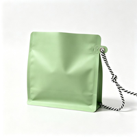 Sacs en plastique et aluminium imprimés sur mesure avec valve, 4oz/8oz/16oz, pour emballage de grains de café, fond plat, avec œillet.