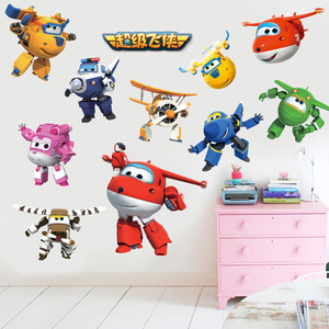 สติ๊กเกอร์ติดผนังซุปเปอร์วิงส์กันน้ำ PVC ลายการ์ตูนสำหรับห้องเด็ก - Product Image 2