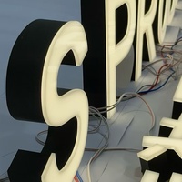 Enseigne lumineuse LED 3D à lettres en métal noir, éclairage frontal, lumière chaude douce, enseigne de marque pour boutique de vêtements, bureau, intérieur, logo mural