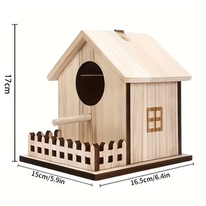 Nichoir transfrontalier à monter soi-même pour colibris, mangeoire à <span class=keywords><strong>oiseaux</strong></span> pour l'observation des <span class=keywords><strong>oiseaux</strong></span> dans le <span class=keywords><strong>jardin</strong></span>, couleur bois naturel - Product Image 5