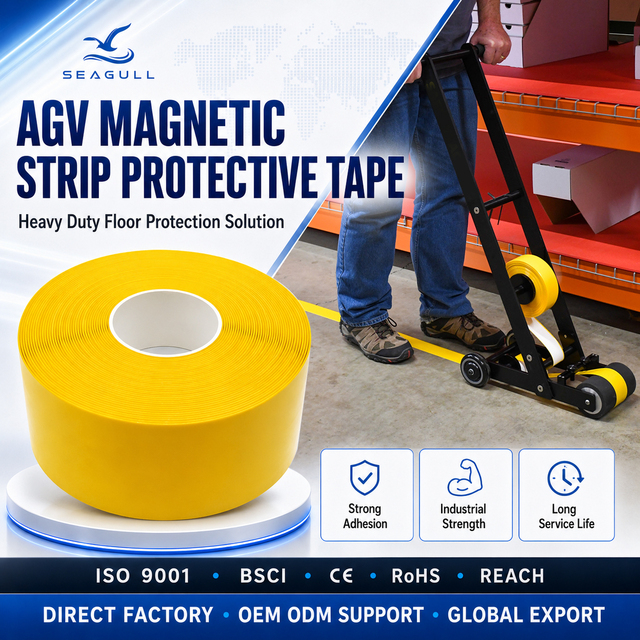 5S Workshop Floor Marking Tape AGV Magnetic Strip Protective PVC Industrial Easy to Install Wear Resistance Long Service Life