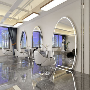 Espejo de pared de cuerpo completo para salón de belleza sobrio 2025, espejo de puerta de baño de pared dorado <span class=keywords><strong>grande</strong></span> con marco largo dorado para <span class=keywords><strong>barber</strong></span>ía - Product Image 6
