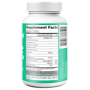 Cápsulas de Probióticos, Fibra Prebiótica, Certificación ISO9001, Vegano, Antioxidante, Producción Personalizada para Adultos, Marca del Cliente - Product Image 2