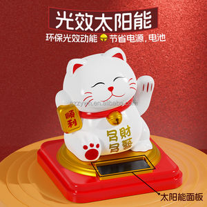 3.5 pouces décor à la maison <span class=keywords><strong>chat</strong></span> chanceux Statue Maneki Neko Figurine secouant la main voiture bureau pendaison de crémaillère cadeau de noël plastiques Statuette - Product Image 5