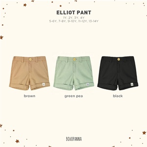 Shorts en coton noir pour filles, taille haute, fermeture à boutons, couleur unie, poches latérales, bas de tenue décontractée d'été, 1Y-14Y - Product Image 5