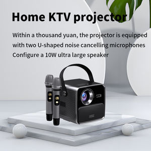 เครื่องฉายคาราโอเกะแบบพกพาพร้อมไมโครโฟนคู่คุณภาพเสียงคมชัดสูงแบบไร้สาย - Product Image 2