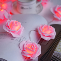 Guirlande lumineuse LED en forme de fleur de rose, éclairage décoratif d'intérieur, qualité supérieure, batterie rechargeable, longueur 3 m, pour les fêtes