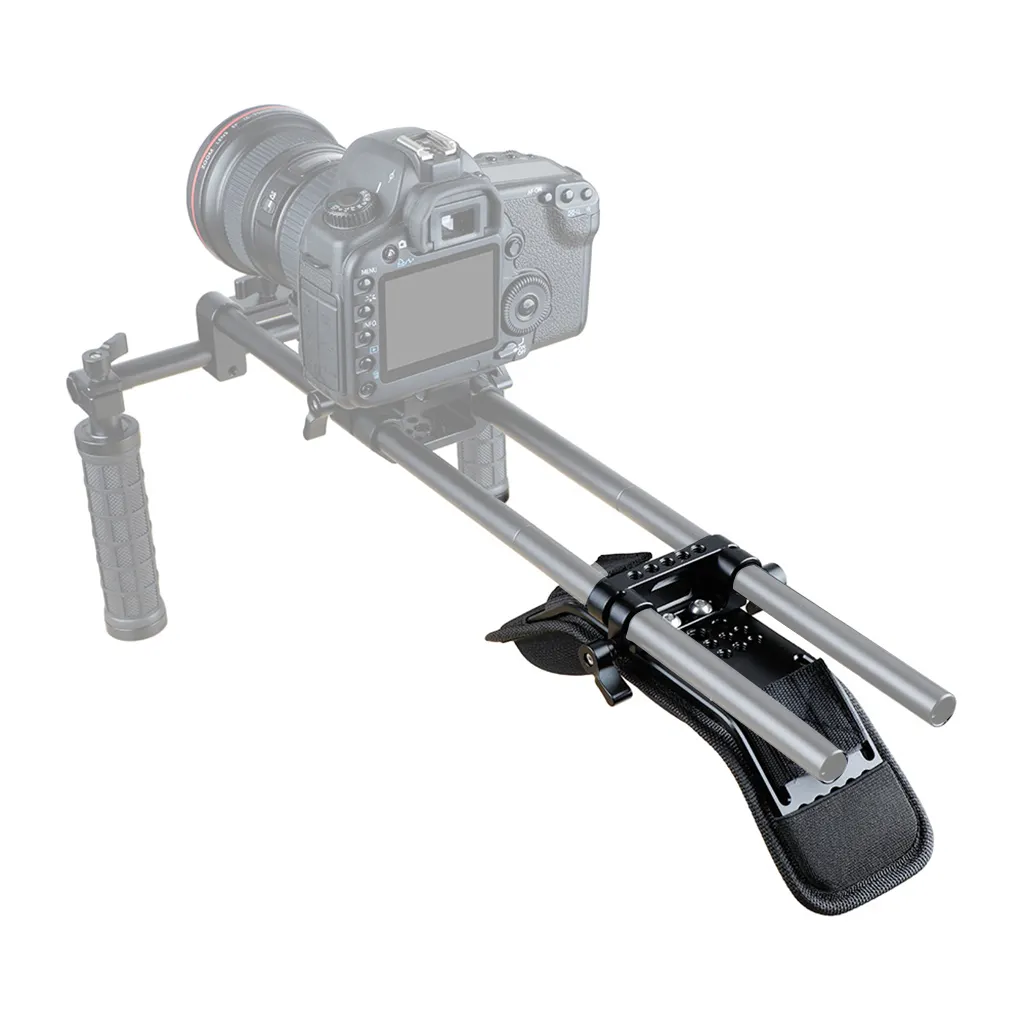 Steady Shoulder Pad Shoulder Mount com 15 milímetros Railblock dupla Rod Clamp para Vídeo Camcorder Camera DSLR Rig