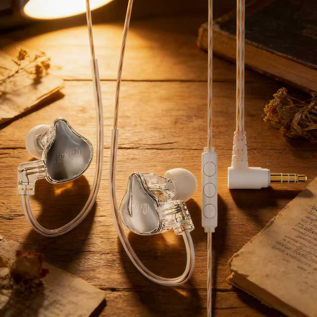 HiFi Metal Earphones in Ear Monitor Headphone with Customized Faceplate Removable Microphone with Decorative Head Gaming Headset