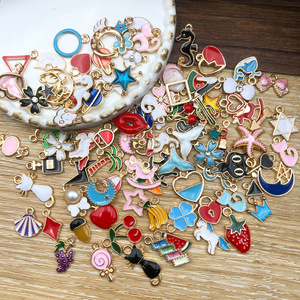 Pendentifs en alliage colorés de formes variées avec perle pour projets créatifs de bijoux DIY - Product Image 3