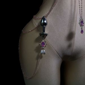 BANSEY Exquisitos Pinzas para Pezones con Gema Rosa, Collar de Perlas, Arnés de Cadena Corporal, Pinzas de Cocodrilo Sin Perforación, Joyería Erótica para el Pecho - Product Image 6