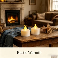 Bougies LED rondes sans flamme ni fumée, à piles, blanc chaud scintillant, pour mariage, fête, décoration de la maison