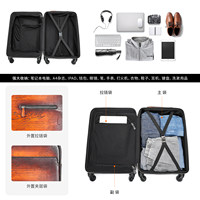 Valise de voyage d'affaires Maluote en cuir véritable première couche, 20 pouces, avec fermeture éclair et poignée télescopique, design rétro