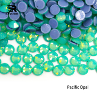 Strass thermocollants en cristal de la série verte, vente en gros, colle forte allemande, dos plat, verre cristal SS6-SS20 pour robes