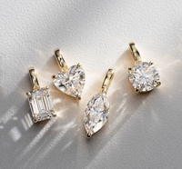 Pendentif en or 18 carats avec diamant de laboratoire taille émeraude, collier solitaire en forme de poire, certifié IGI GIA, vente en gros