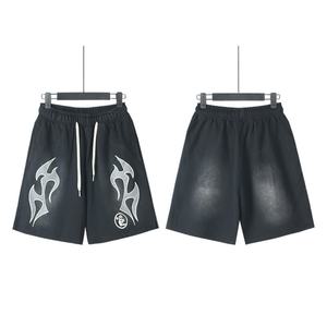 Shorts en coton 100% pour homme avec logo personnalisé, à porter en été, taille plus, pantalon quart, taille élastique, pantalon de course, pantalon de fitness pour homme - Product Image 5