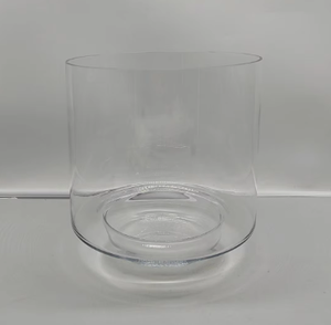 Hand Blown Wide Bottom Glass Clear Succulent Planter Modern <b>Table</b> Centerpiece Home Office Decor Gift Idea - Product Image 2