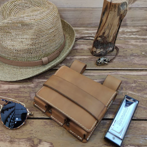 Funda protectora para armónica de cuero PU, funda para órgano bucal para tres armónica diatónica de 10 agujeros - Product Image 4