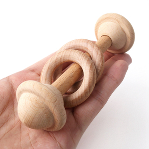 Organique Hêtre En Bois Anneau <span class=keywords><strong>De</strong></span> Dentition Bébé Jouer à la Gym Hochet Jouets - Product Image 3