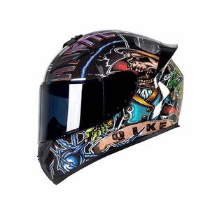 Casque de moto intégral certifié aux normes nationales pour hommes et femmes, chaud pour l'hiver, utilisable en toutes saisons, coque ABS, visière transparente - Product Image 3