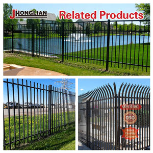 Valla de jardín moderna de 4 pies, 5 pies y 6 pies al por mayor, barandilla de jardín tubular galvanizada negra personalizada para paneles de valla de acero de zinc - Product Image 3