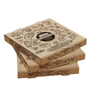 Disposable kraft paper custom logo print 8 inch 12 inch 16 inch pizza box price