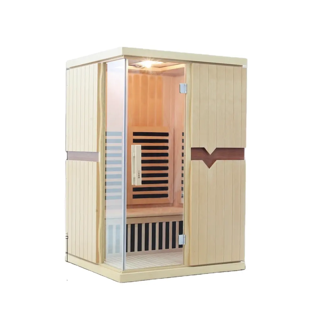 Cabine de Sauna à infrarouge 3 places de qualité supérieure à spectre complet, chauffage au graphène à faible EMF