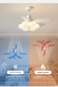 Lámpara de Techo Moderna, Simple y Creativa con Forma de Calabaza, con Ventilador Integrado, Control Remoto, Motor de Corriente Continua, Metal, para Baño - Product Image 2