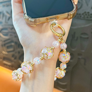 Wowei <span class=keywords><strong>Porte</strong></span>-fleurs en acrylique exquis Perles éclatantes Chaîne de téléphone perlée <span class=keywords><strong>Porte</strong></span>-clés Pendentif de sac mignon Cadeau de voiture - Product Image 3
