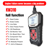 Nuevo Escáner OBD2 KW310, Herramienta de Diagnóstico para Automóviles con 1 Año de Garantía, Analizador de Motores Diésel y Gasolina, Lector de Códigos de Error