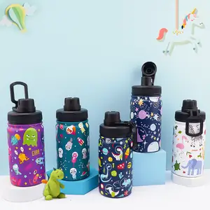 Eco Friendly Cartoon Double Wall Hydro bottle 12oz Drinking Water Bottle Kids BPA Free Thermo Vacuum Flask