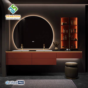 Juerte set wastafel ganda cerdas OEM 2025, Meja kabinet Panel cermin keran wastafel batu Vanity kamar mandi - Product Image 3