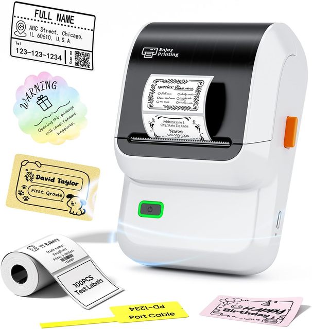 Label Maker M100 Mini-Inkless Portable Label Printer for 203dpi 50mm 1200mAh Battery for Address/Price Tags Office Use
