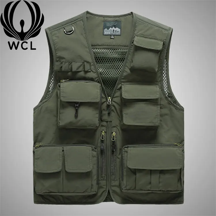 Multi-pocket Quick-drying Man Work Cargo Photographer Black Mesh Utility Windproof Outdoor Fishing Men's Vest