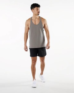 Logo gratuit hommes Racer Back Singlet Gym Top lâche sport gilet coton course vêtements de sport Fitness entraînement décontracté homme débardeurs - Product Image 5