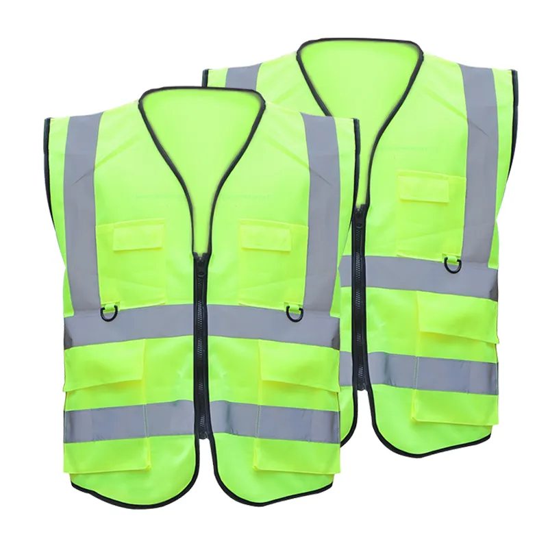 ฟรีตัวอย่างความปลอดภัยเสื้อกั๊กสะท้อนแสงสูงทัศนวิสัยทำงานเสื้อผ้าสำหรับคนงานความปลอดภัย