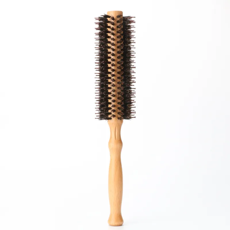Abeis Factory Hot Sale Wooden Round Hair Curling Comb Anti Static Long Handle Hair Combs