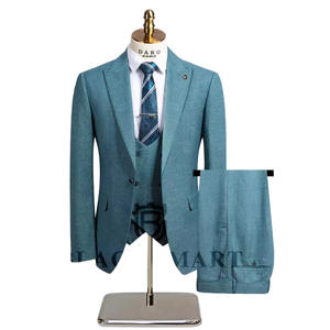 Traje de Hombre de 3 Piezas de Calidad: Chaqueta Casual de Lana Peinada TR con 1 Botón, Solapa Puntiaguda y Doble Abertura, y Pantalón Recto - Product Image 2