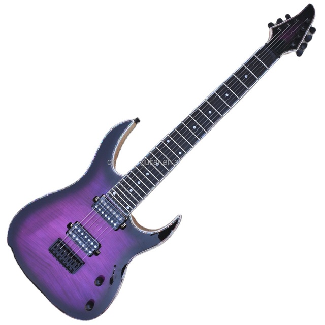 Flyoung 7 Strings Electric Guitar Stringed Instruments Colorful Binding Body and Neck
