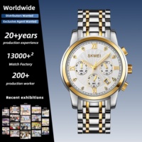 Montre-bracelet à quartz SKMEI 1904 exquise, étanche 30M, avec chronomètre et date, idéale pour homme et anniversaire