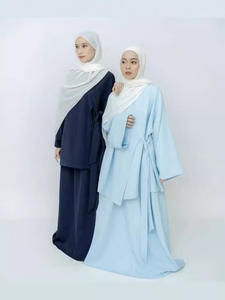 Dubai modesto estate modesto Set di due pezzi per donna elegante cinturino Top gonna K201 realizzato in poliestere per Arabia Saudita medio-orientale - Product Image 4