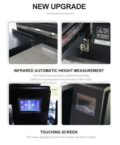 MT a colori XP600 UV a getto d'inchiostro Flatbed stampante per etichette con 2 testine di stampa ad alta risoluzione per cuoio <span class=keywords><strong>e</strong></span> materiali flessografici - Product Image 3