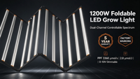 Fournisseur de solutions d'éclairage professionnelles 2027, kit complet pour serre, Longood, 2 canaux, lampe de culture pour plantes LED 1200W 100W