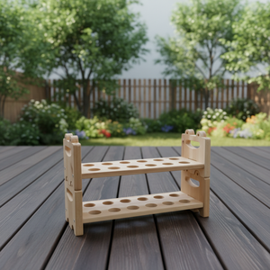 Porte-œufs rustique en bois style ferme, à fentes individuelles, portable, double étage, pour comptoir de cuisine et rangement de poulets - Product Image 1