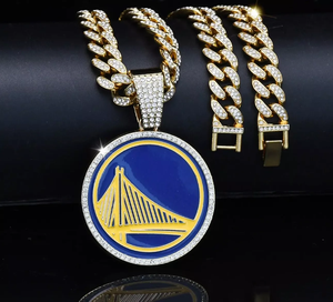 Diseño personalizado colgante collar nuevo baloncesto Golden State Warriors 24 pulgadas hombre mujer personalizado Hip Hop cadena cubana - Product Image 5